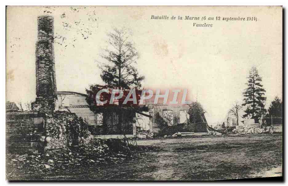 CPA Bataille de la Marne Vauclerc Militaria