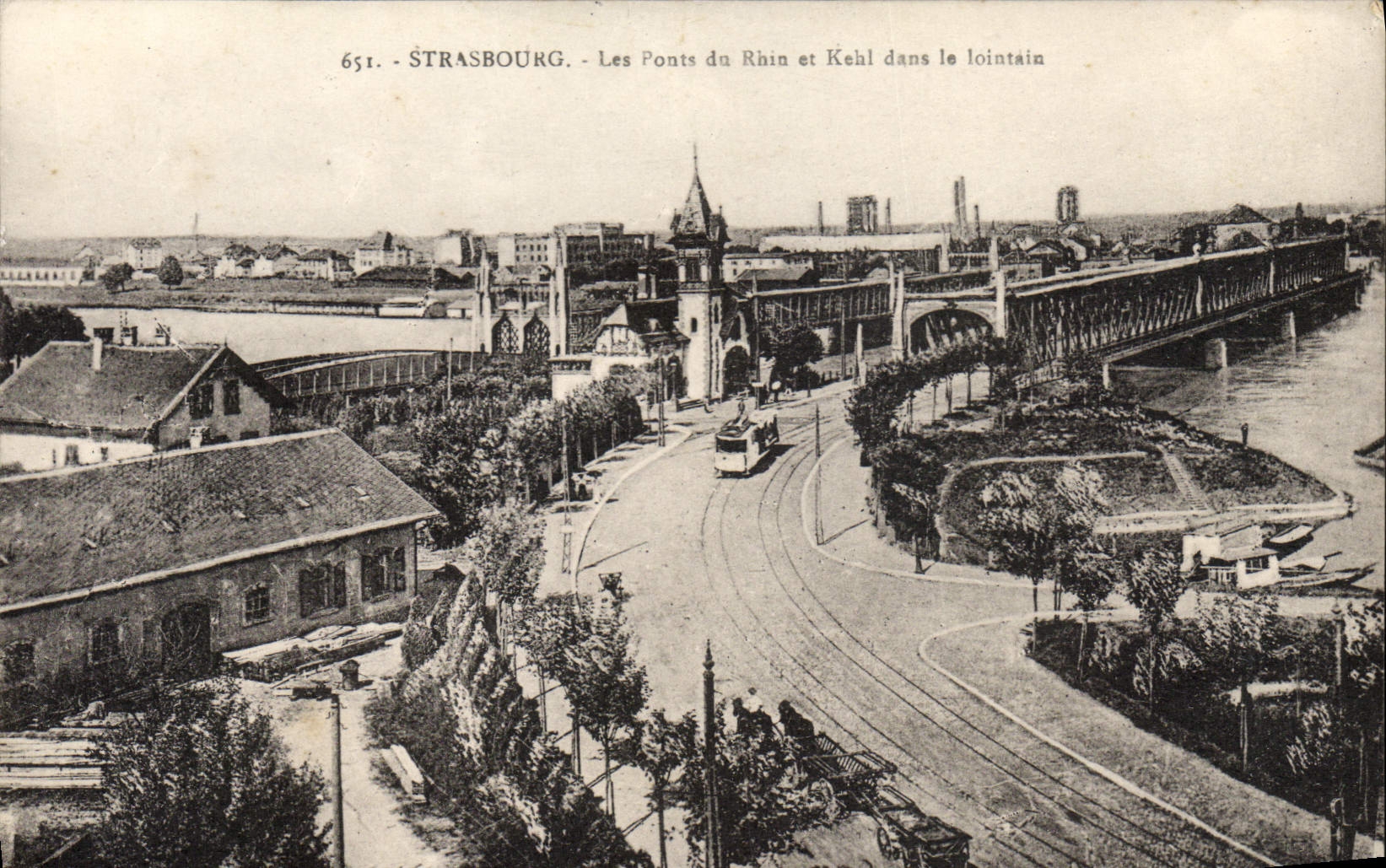 CPA Strasbourg Les Ponts du Rhin et Kehl dans le lointain 