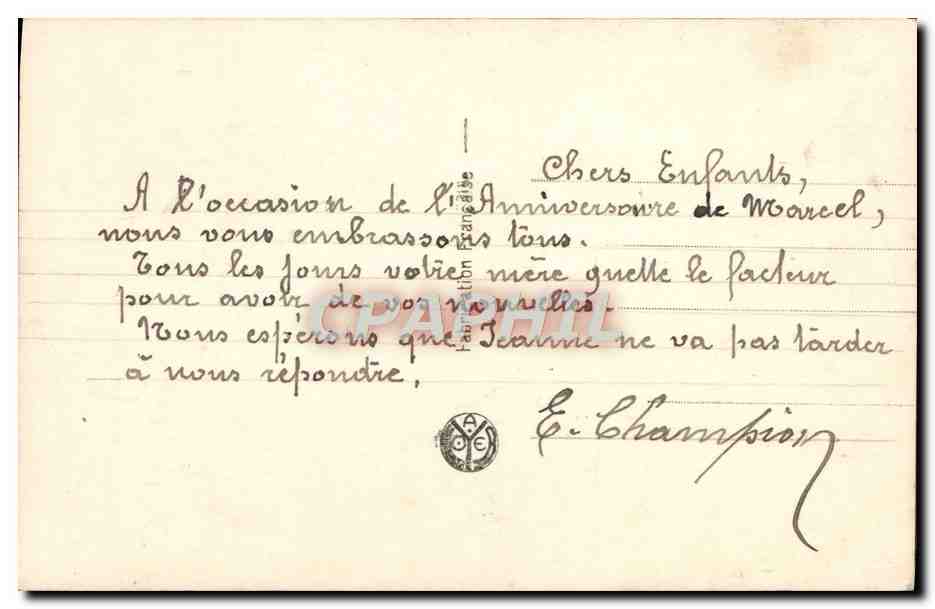 CPA Fantaisie Fleurs Anniversaire — Verso