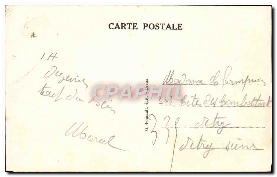 CPA Chartres Vue Prise de la Courtille — Rückseite
