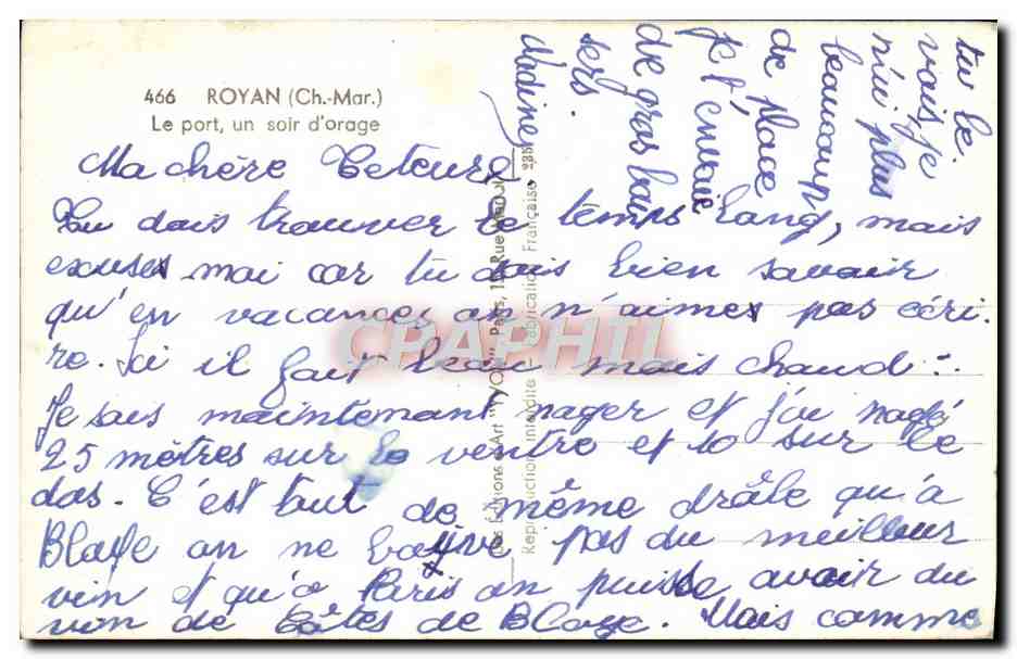 CPM Royan Le Port un Soir d'Orage Bateaux — Rückseite