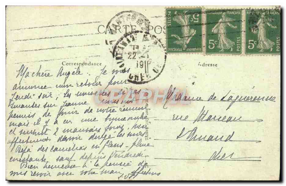 CPA Nantes Jardin des Plantes Une Allee — Rückseite
