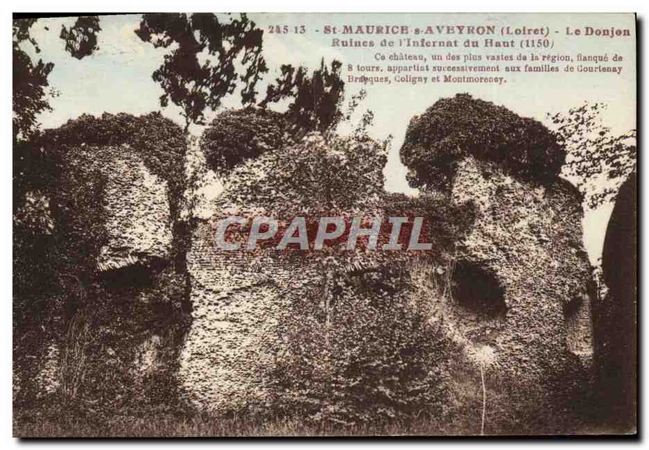 CPA St Maurice Aveyron Ruines de l'Infernat du Haut Le donjon 