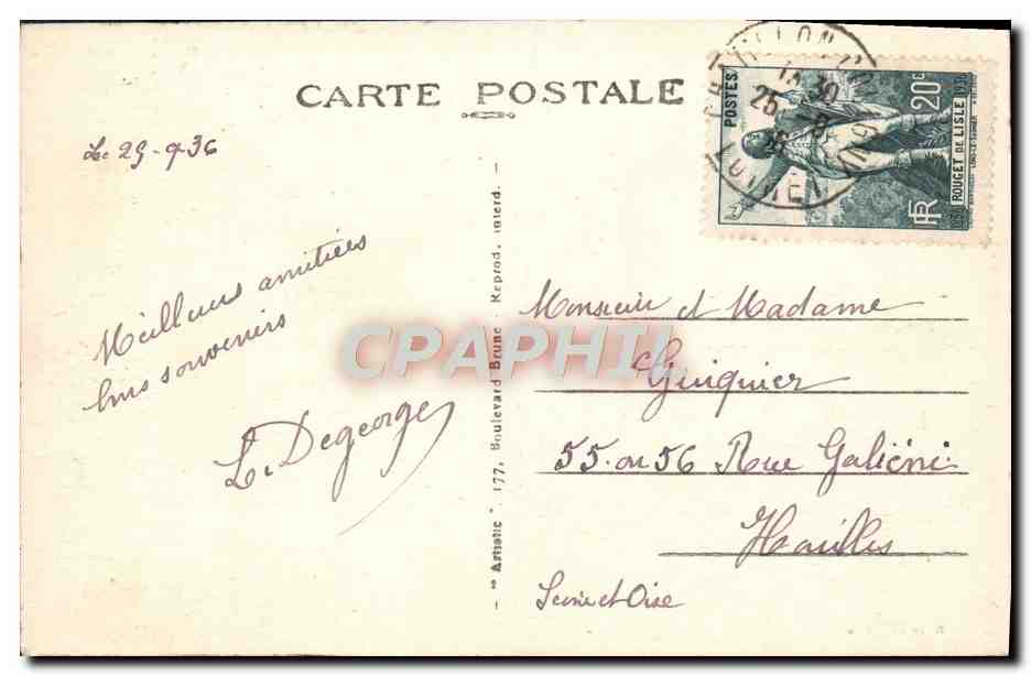 CPA St Maurice Aveyron Ruines de l'Infernat du Haut Le donjon  — Rückseite