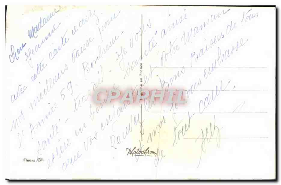 CPA Fantaisie Fleurs — Verso