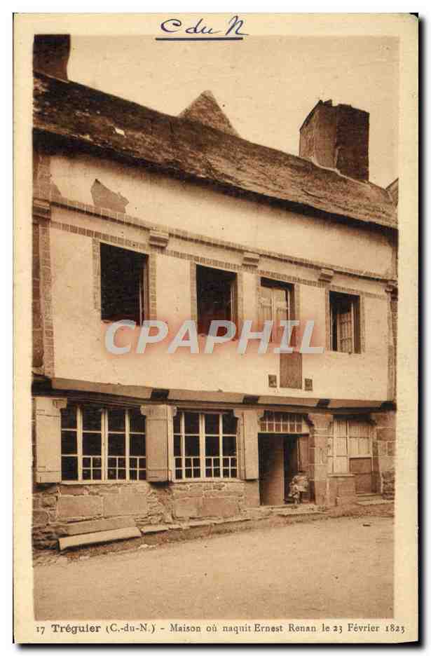 CPA Treguier Maison ou naquit Ernest Renan 