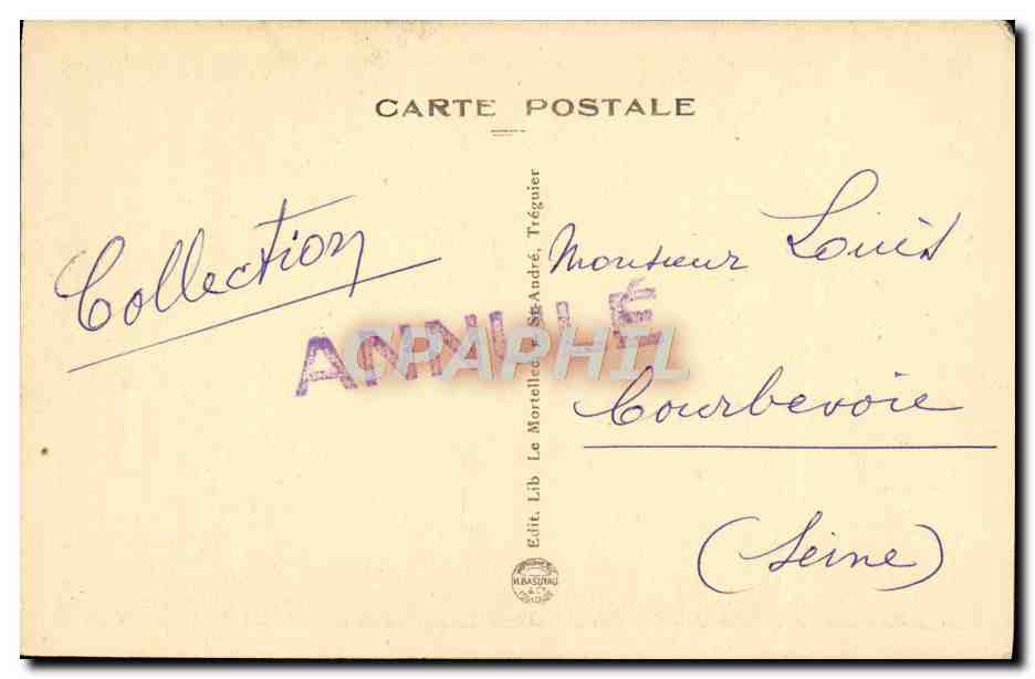 CPA Treguier Maison ou naquit Ernest Renan  — Rückseite