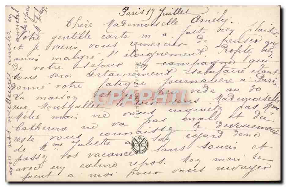 CPA Fantaisie Fleurs Cygne  — Verso
