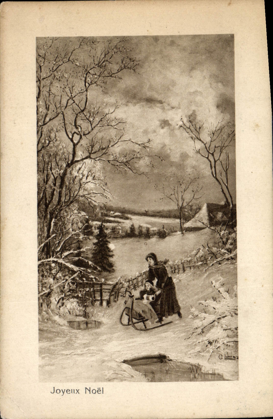 CPA Fantaisie Femme Luge