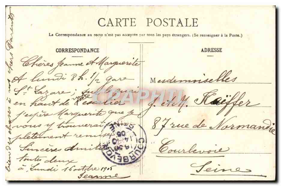 CPA Paris Colonne De La Bastille — Rückseite