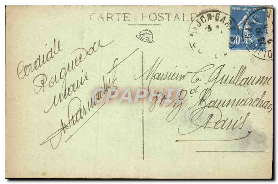 CPA Dijon Square Darcy — Verso