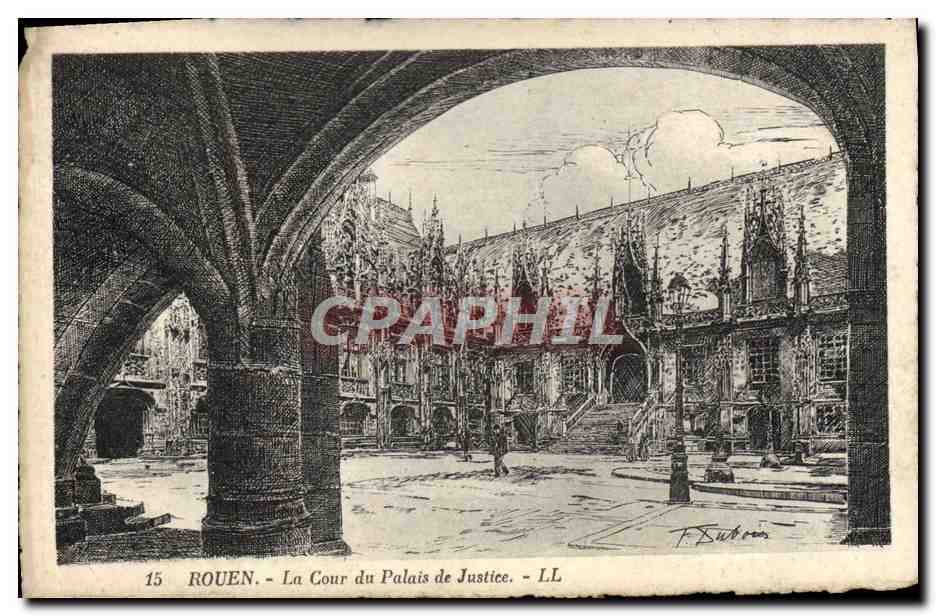 CPA Rouen La Cour du Palais de Justice