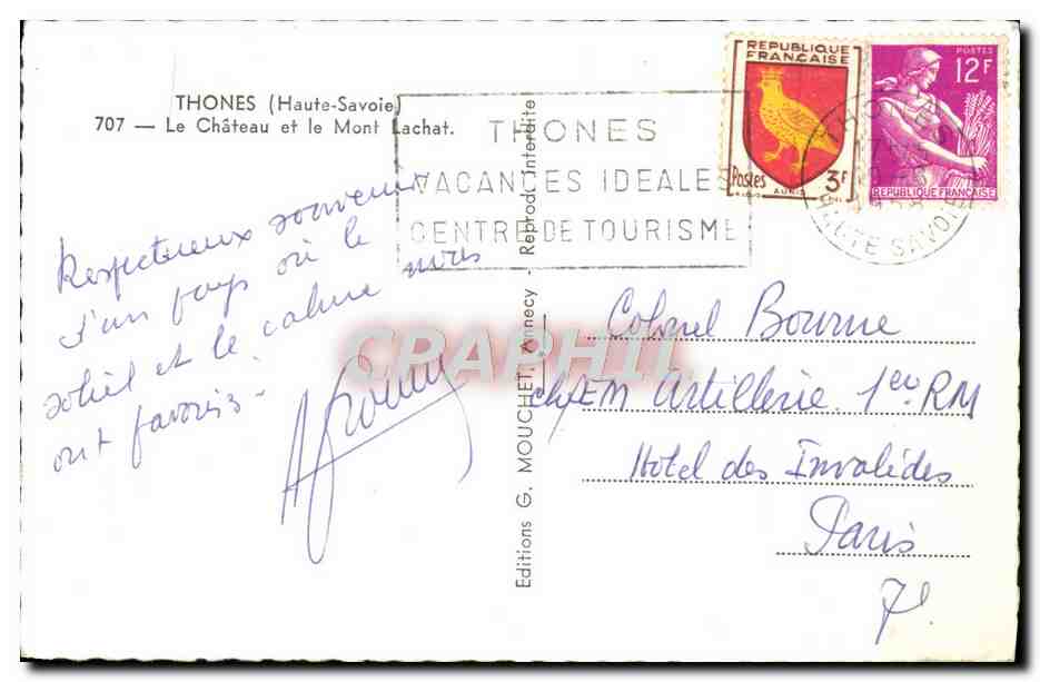Thônes (Haute-Savoie) — Le Château et le Mont Lachat — Éditions G. Mouchet, Thônes — Rückseite