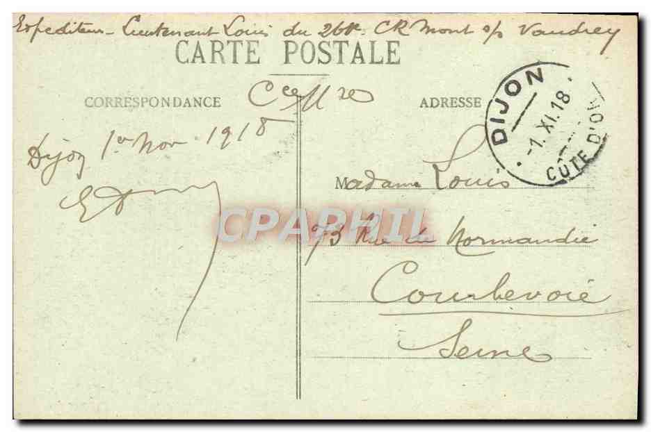 CPA Dijon Hotel des Postes — Back