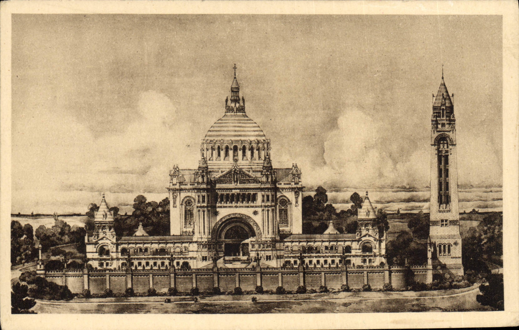 La Basilique de Lisieux — Vue générale du Projet — Édition C.B.S.T., Lisieux