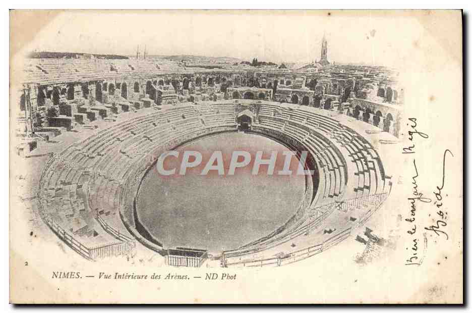 CPA Nimes Vue Interieure des Arenes