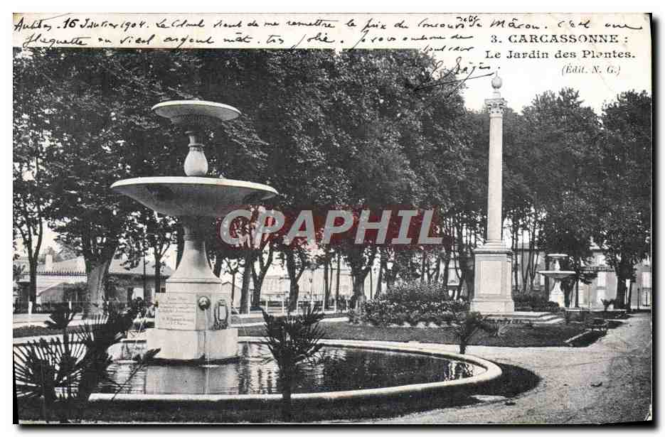 CPA Carcassonne Le Jardin des Plantes