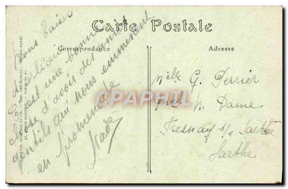 CPA Orleans Salle des Seances dyu Conseil Municipal — Verso