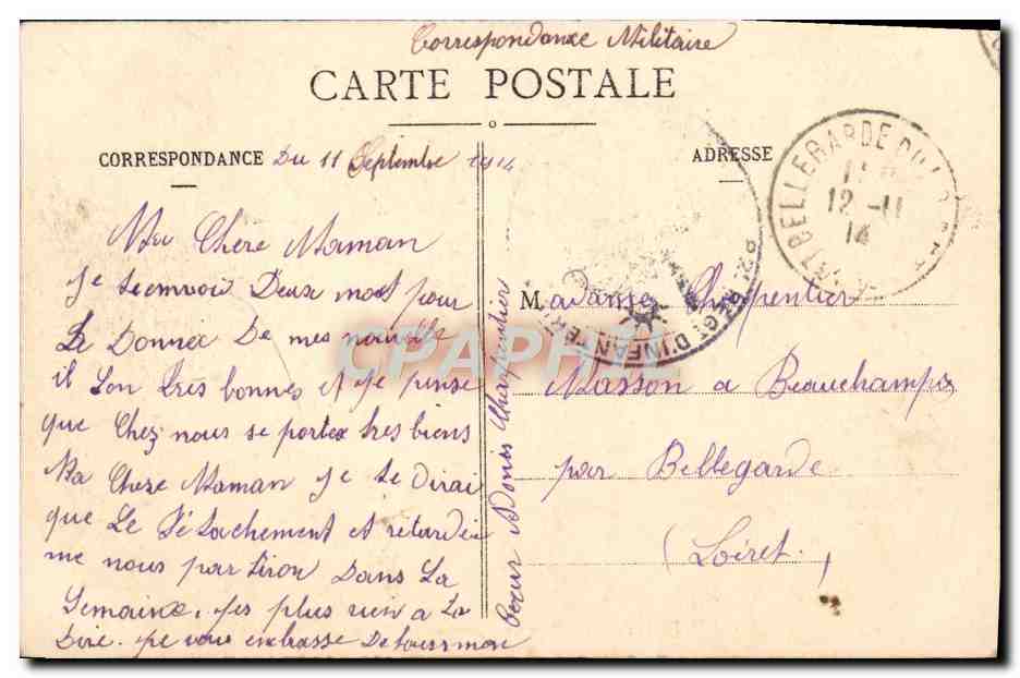 CPA Montargis Foret Carrefour de l'Etoile en hiver — Rückseite