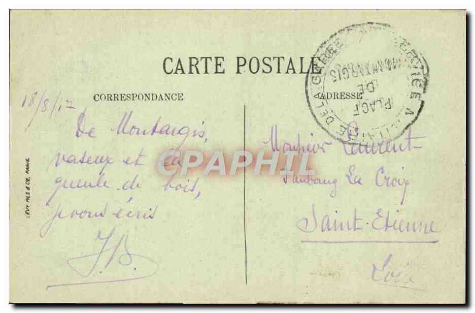 CPA Montargis L'Eglise et la Rue de Lomg — Rückseite
