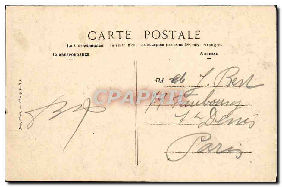 CPA Etampes L'Hotel de Ville — Rückseite