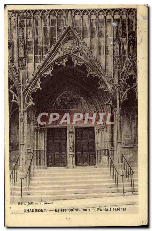 Chaumont — Kirche Saint-Jean — Seitenportal — Edit. Jullien et Morel