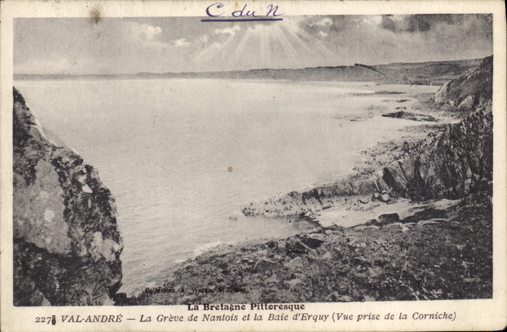 Val-andré — La Grève de Nantois et la Baie d'Erquy (Vue prise de la Corniche) — Collection A. Warren, St-Briac, n°227