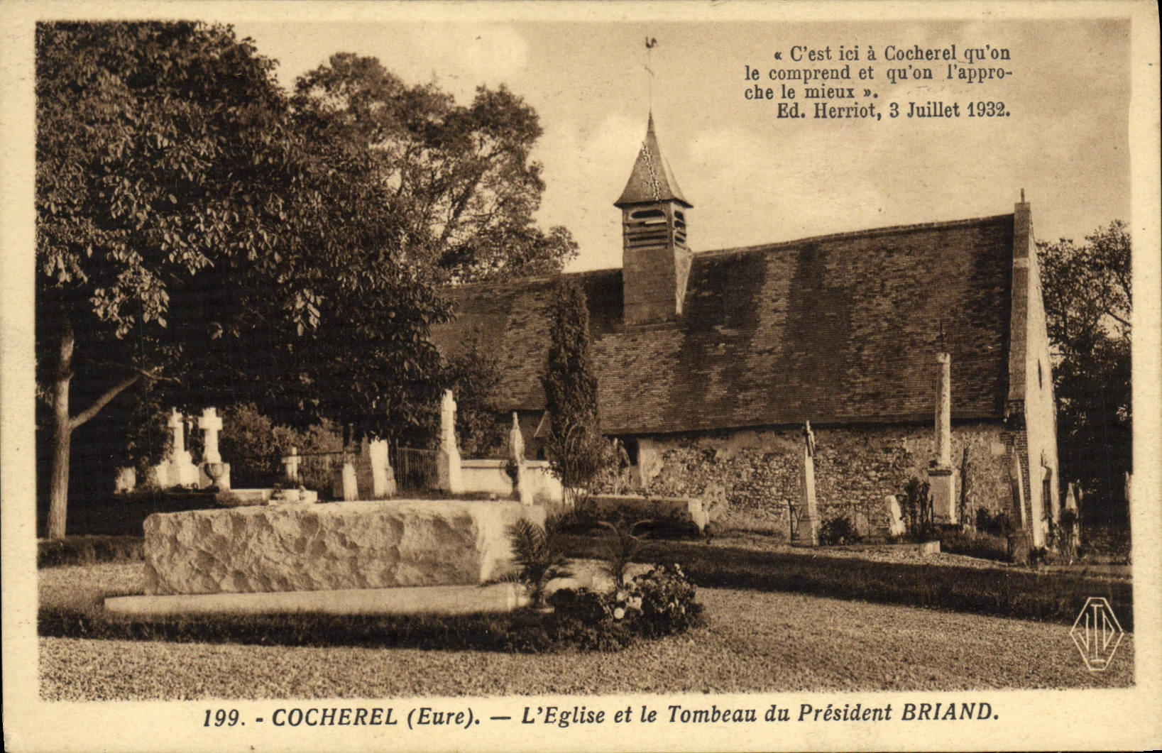 Cocherel (Eure) — L'Église et le Tombeau du Président Briand — Ed. Herriot, n°199