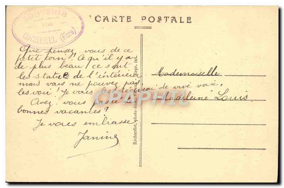 Cocherel (Eure) — L'Église et le Tombeau du Président Briand — Ed. Herriot, n°199 — Reverso