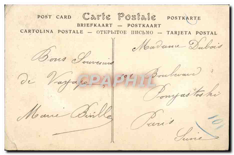 CPA Menton La Vieille Ville — Rückseite