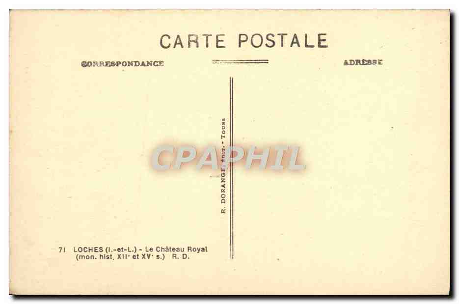 CPA Loches Le Chateau Royal — Rückseite