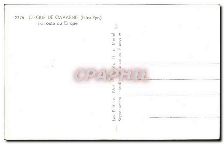 CPA Cirque De Gavarnie  — Verso