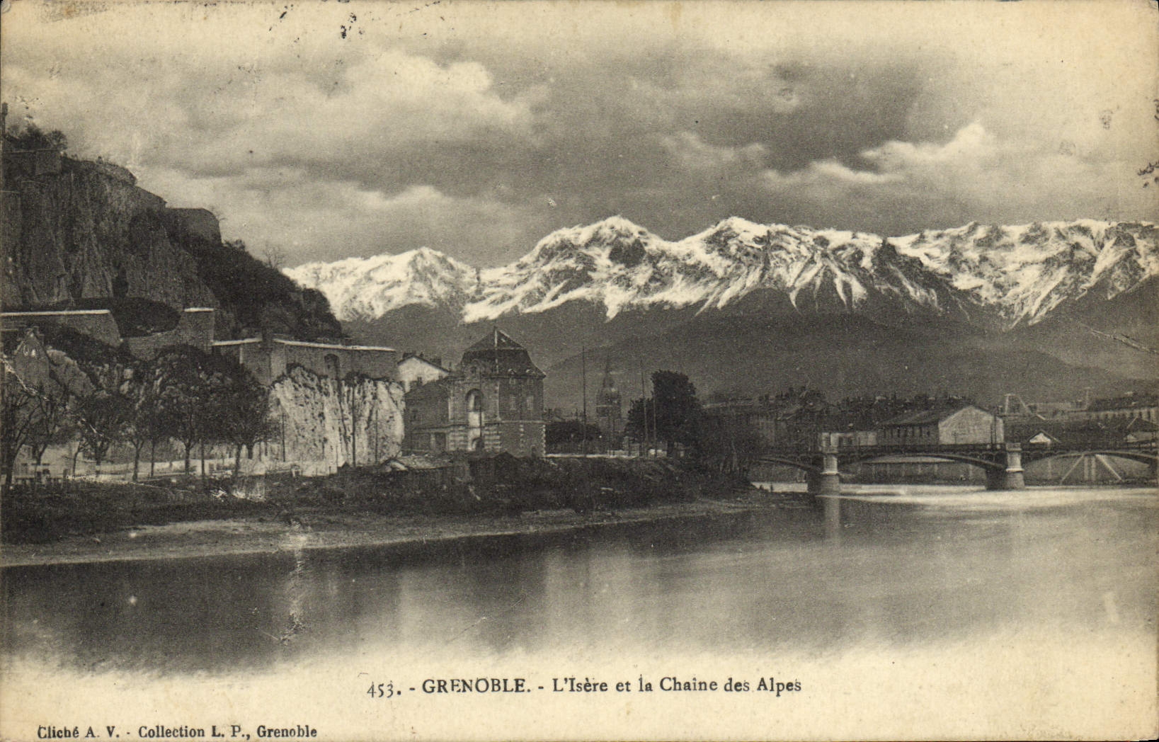 Grenoble - L'Isère et la Chaîne des Alpes — Cliché A.V., Collection L.P., Grenoble, n°453