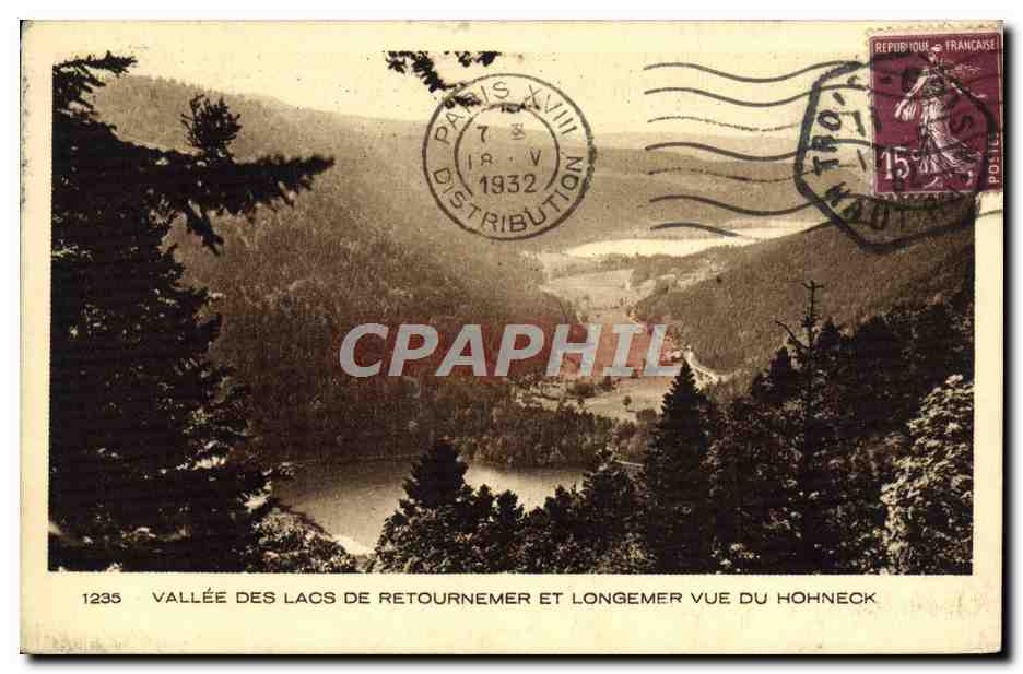 Vallée des lacs de Retournemer et Longemer vue du Hohneck — 1235 — Braun & Cie, Thoulouse-Dormach