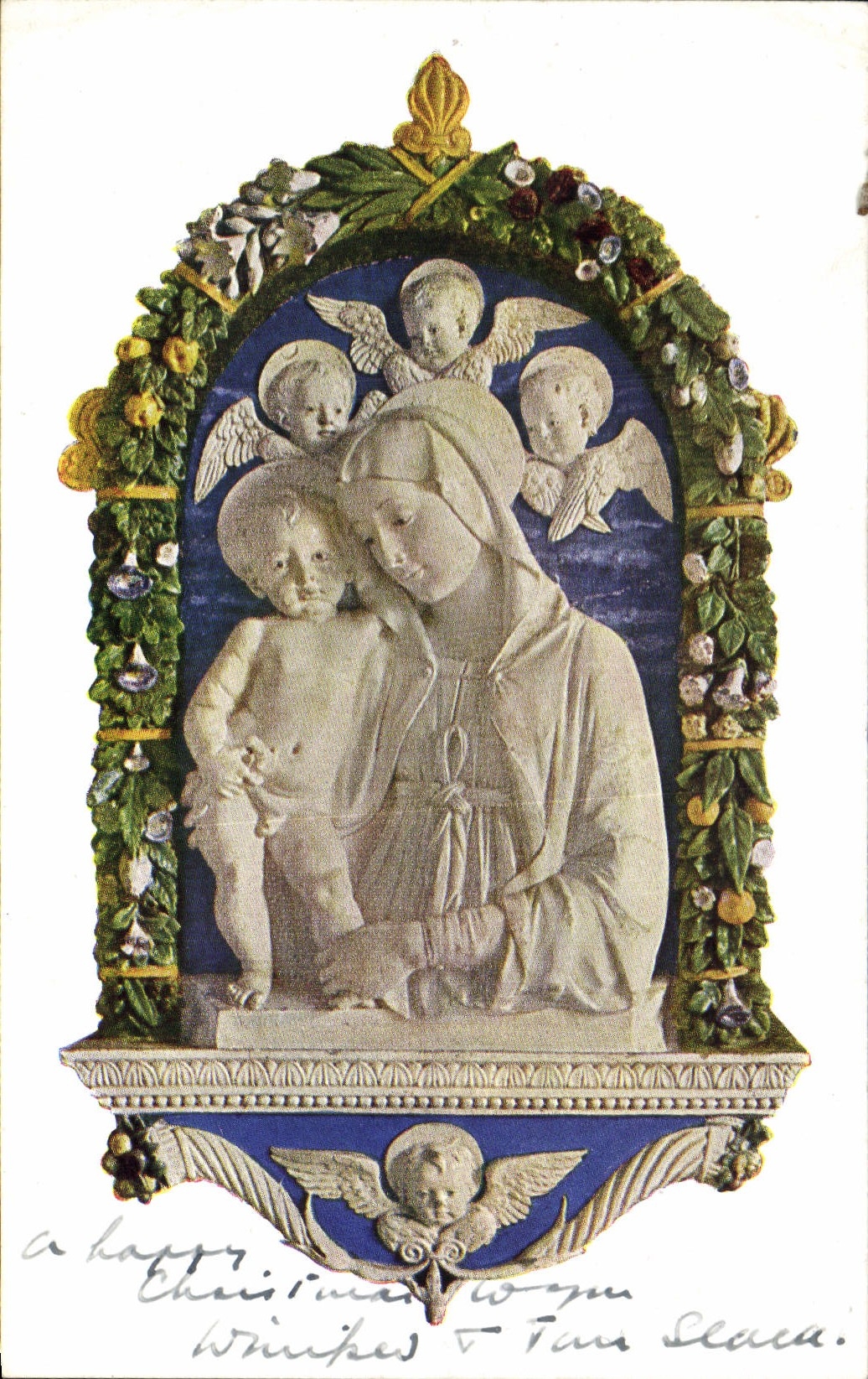 La Vierge et l'Enfant — Relief en émail sur terre cuite d'Andrea della Robbia — Victoria and Albert Museum — série A.25