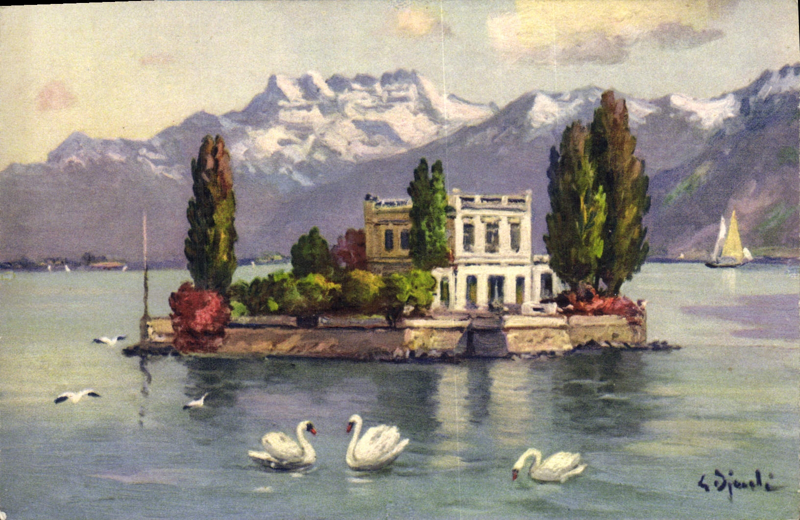 CPA Ile de Salagnon et les dents du Midi