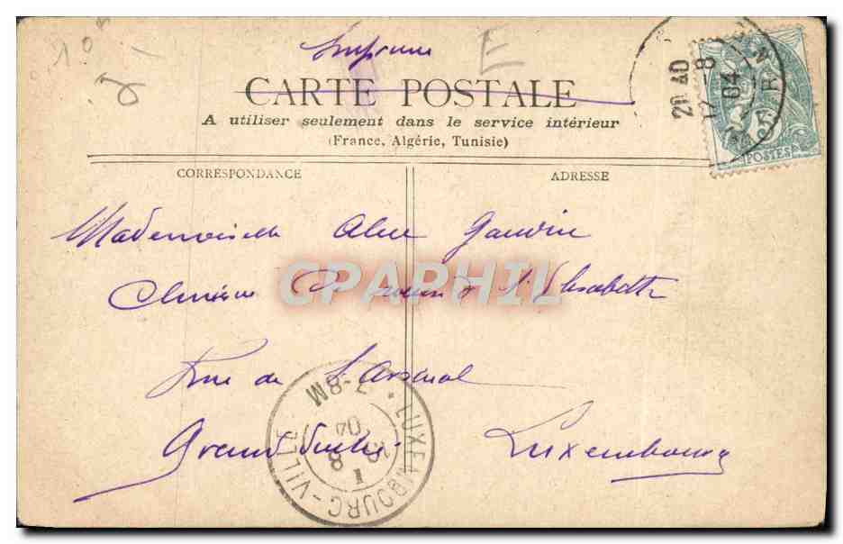 CPA Sous Bois — Verso