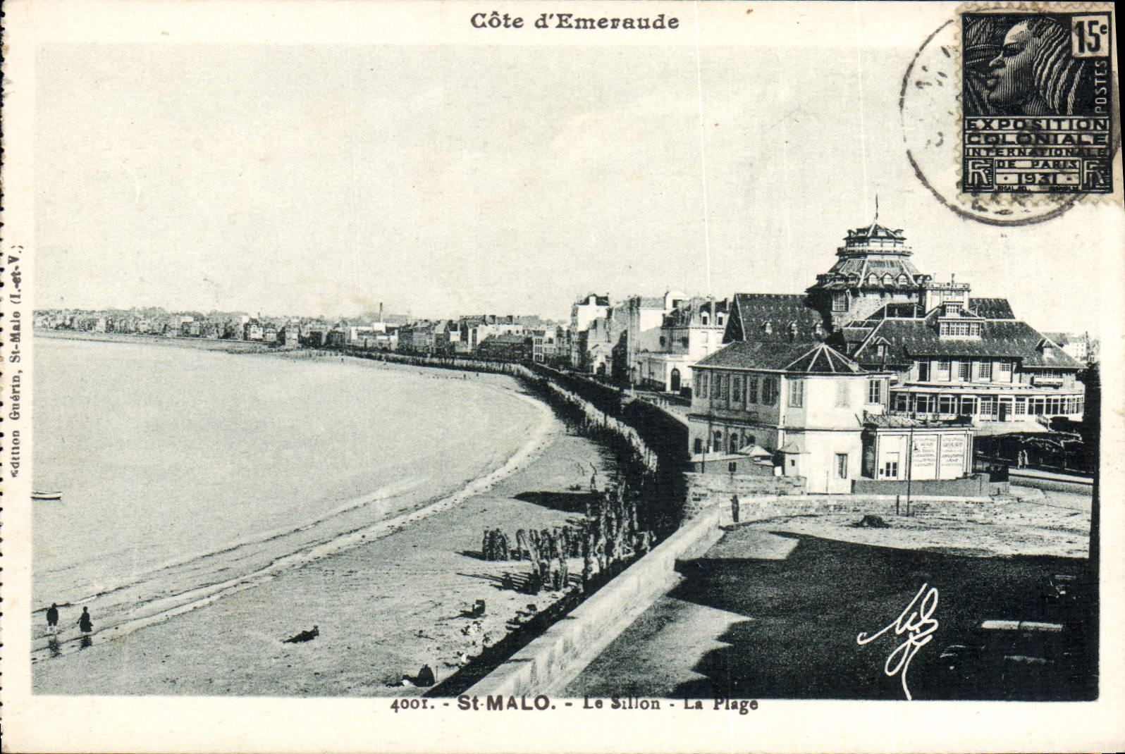 St-Malo - Le Sillon - La Plage — Côte d'Emeraude — édition Guérin, n°400r