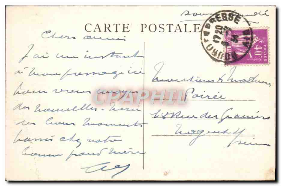 CPA Eglise de Brou  — Verso