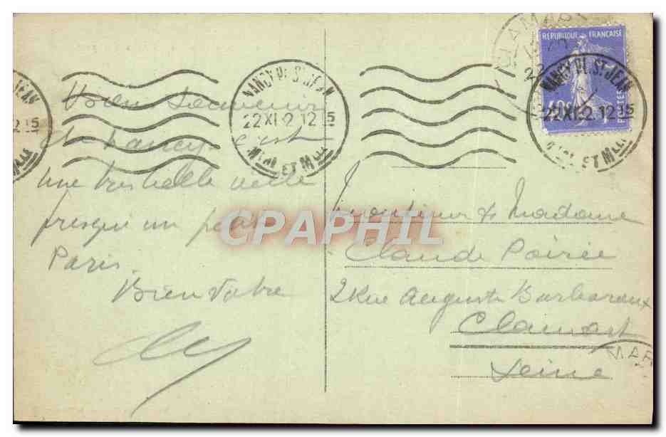 CPA Nancy Palais du Gouvernement et Eglise St Epvre — Verso
