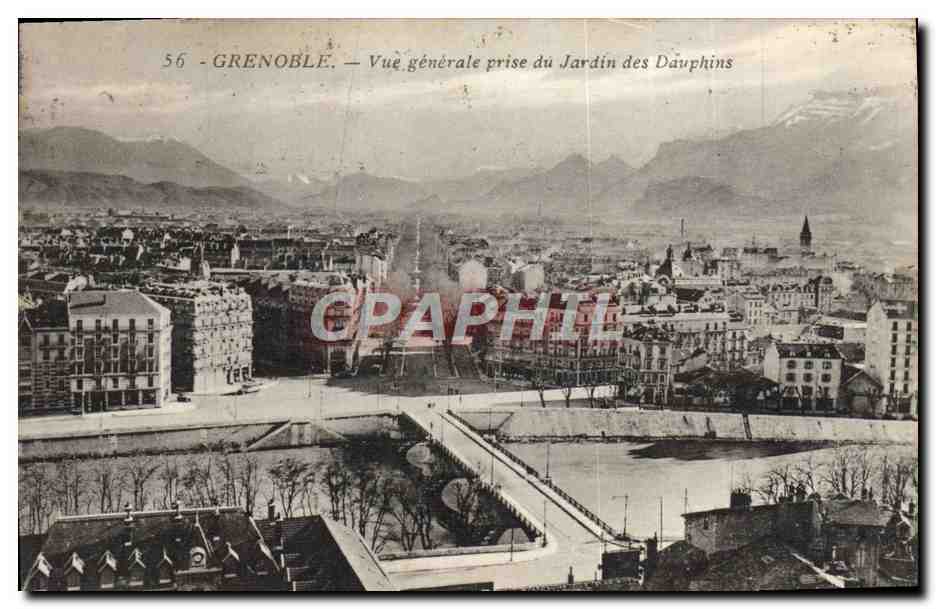 Grenoble — Vue générale prise du Jardin des Dauphins — Éditions Marf. Marinoetto frères