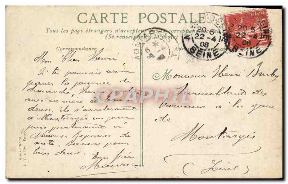 CPA Paris Bois de Boulogne Une bonne partie de canotage — Verso