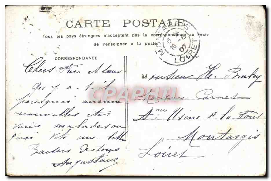 CPA Paris Avenue de L'Opera — Rückseite