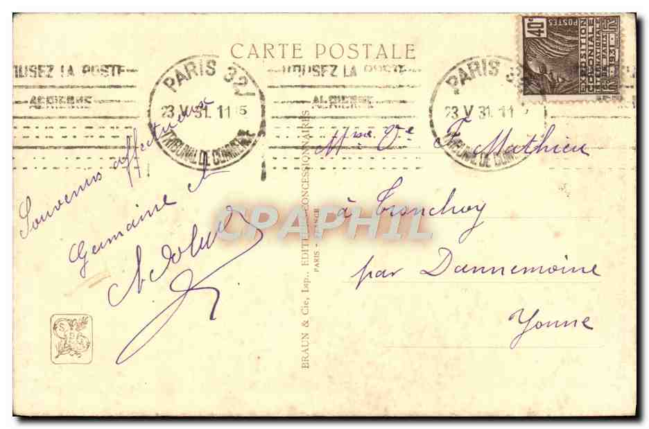 CPA Madagascar Aloals Des Bucranes Paris Exposition coloniale internationale 1931 — Rückseite