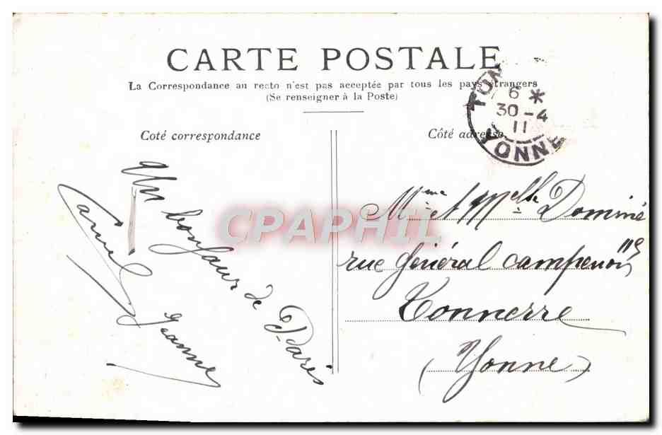 CPA Paris La Basilique de Montmartre — Rückseite
