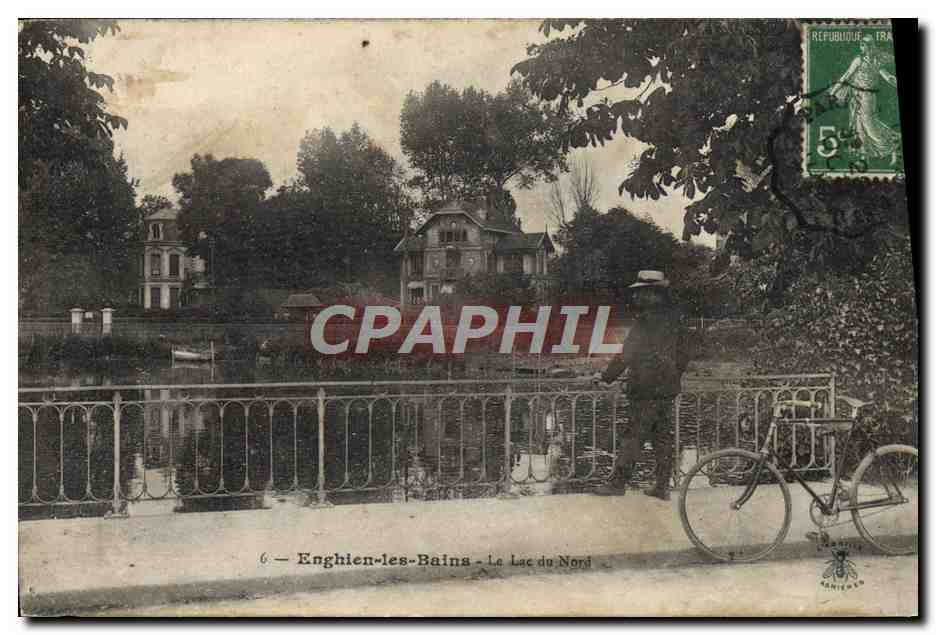 CPA Enghien les Bains le Lac du Nord Velo Cycle 