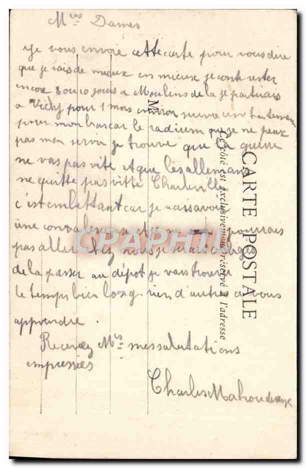 CPA Moulins La cathedrale — Verso
