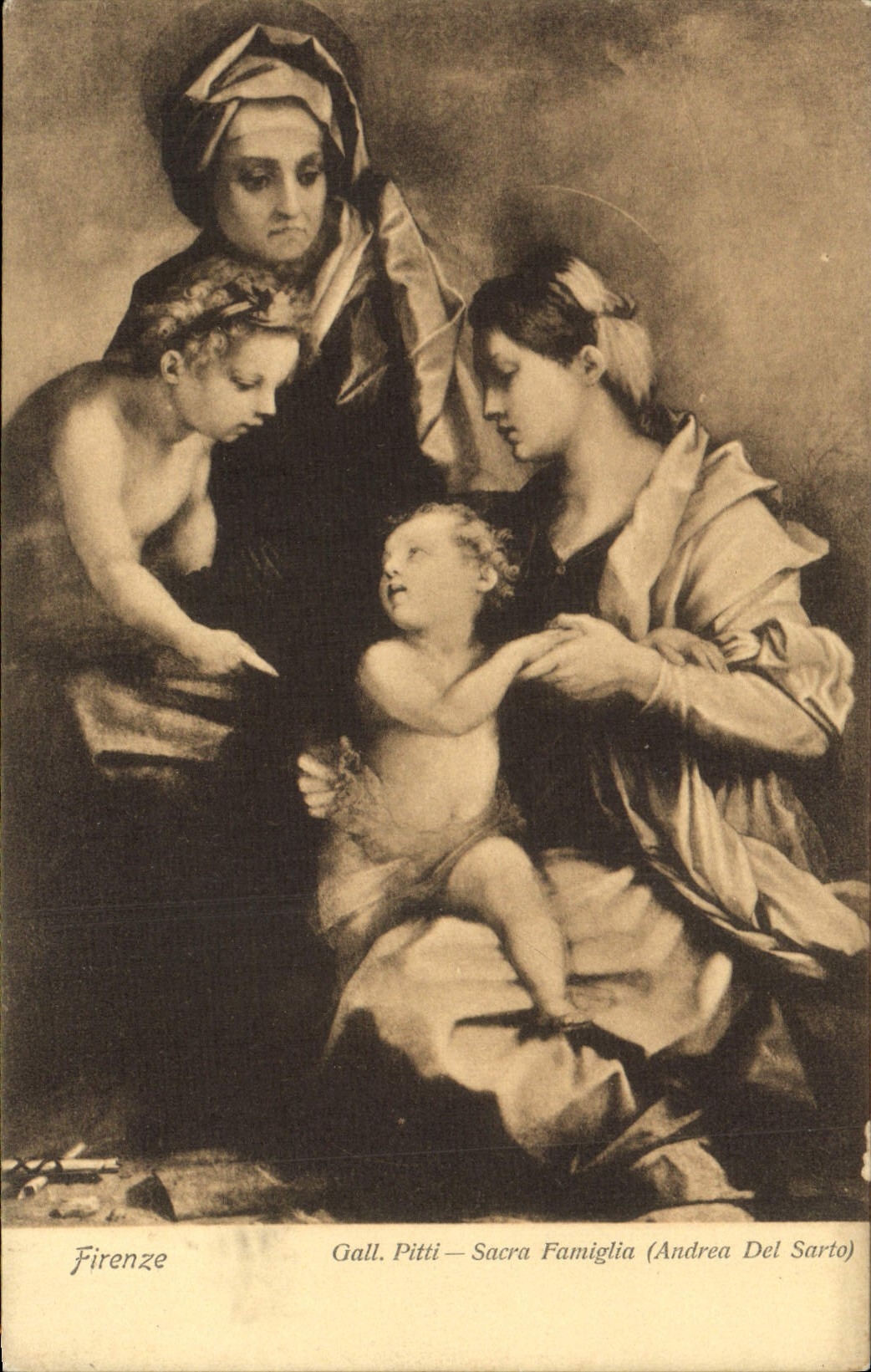 CPA Firenze Gall Pitti Sacra Famiglia Andrea del Sarto