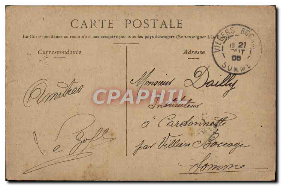 CPA Vichy Chateau De Randan — Rückseite
