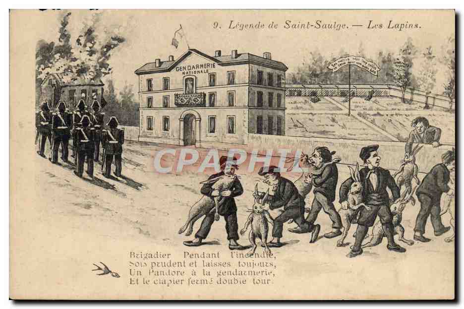 CPA Legende de Saint Saulge Les lapins